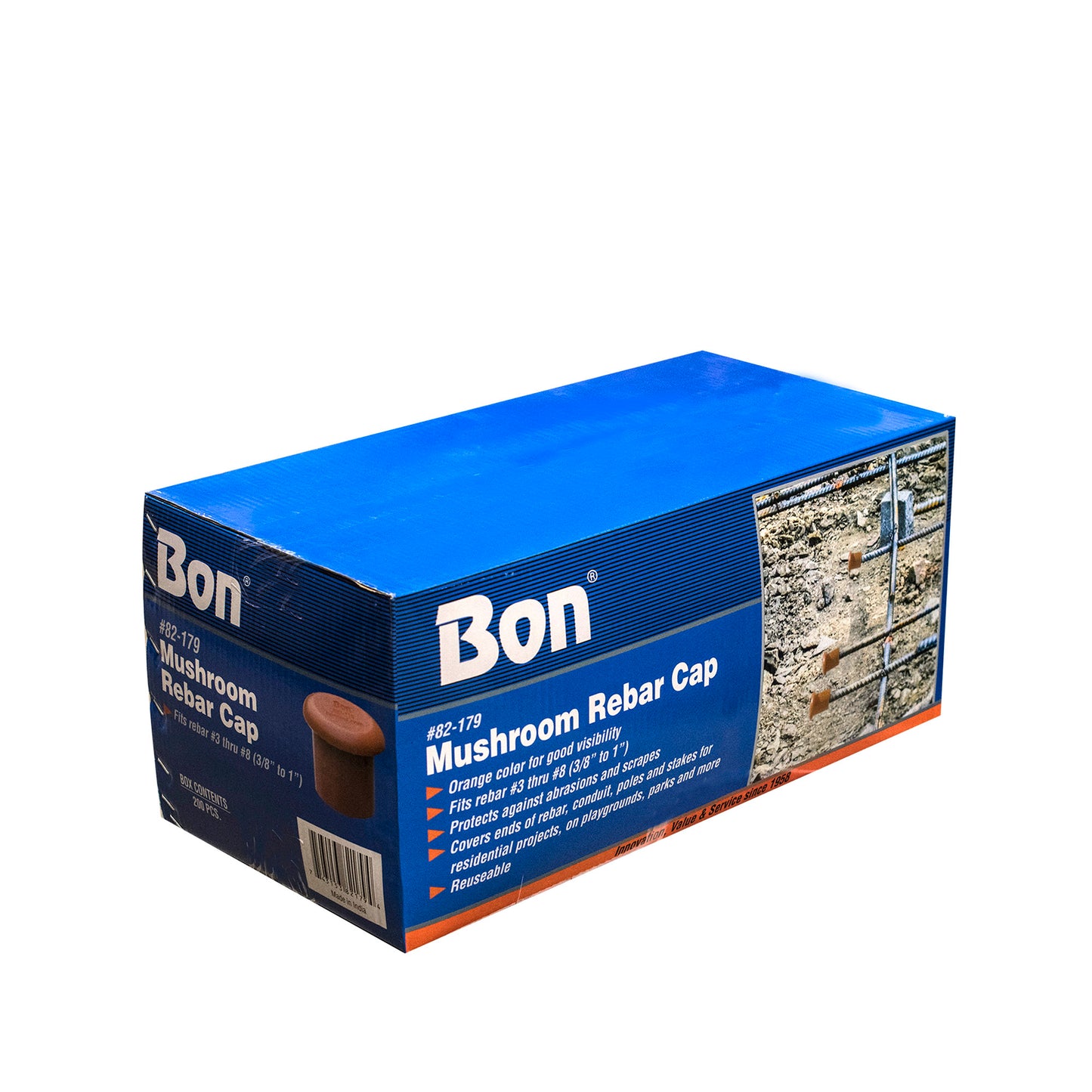 Rebar Cap - For 3/8-inch To 1-inch Rebar - 200/Box (Bon 82-179)