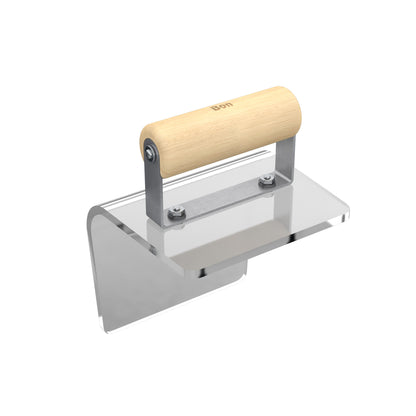 Bon® Plexiglass Outside Step/Corner Tool with Wood Handle - 6" x 5" | 5" Lip