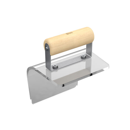 Bon® Plexiglass Outside Step/Corner Tool with Wood Handle - 6" x 5" | 5" Lip