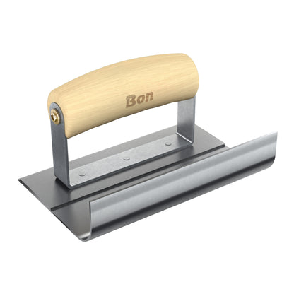 Ultra Smooth Base Tool - Stainless Steel - 6-inch x 1.5-inch - 3/4-inch Radius - 4-inch Lip - Wood Handle (Bon 82-786)