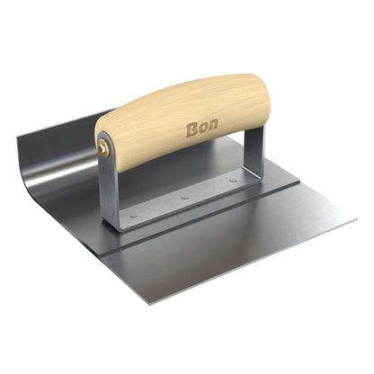 Ultra Smooth Base Tool - Stainless Steel - 6-inch x 1.5-inch - 3/4-inch Radius - 6-inch Lip - Wood Handle (Bon 82-787)