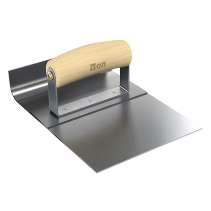 Ultra Smooth Base Tool - Stainless Steel - 6-inch x 1.5-inch - 3/4-inch Radius - 8-inches Lip - Wood Handle (Bon 82-788)