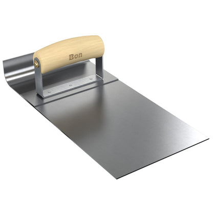 Ultra Smooth Base Tool - Stainless Steel - 6-inch x 1.5-inch - 3/4-inch Radius - 12-inch Lip - Wood Handle (Bon 82-789)