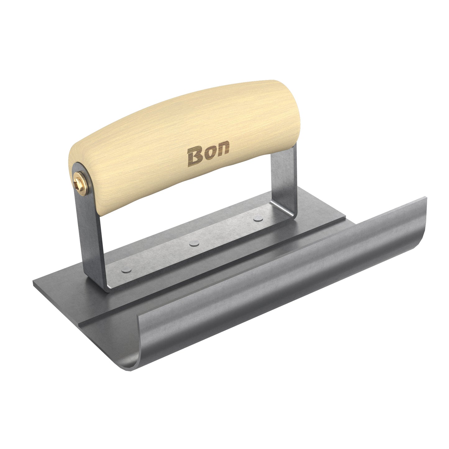 Ultra Smooth Base Tool - Stainless Steel - 6-inches x 1.5-inch - 1-inch Radius - 4-inch Lip - Wood Handle (Bon 82-795)