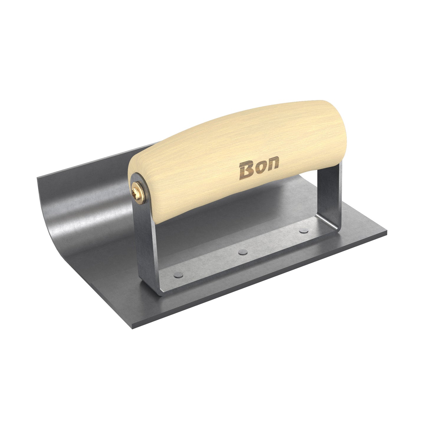 Ultra Smooth Base Tool - Stainless Steel - 6-inches x 1.5-inch - 1-inch Radius - 4-inch Lip - Wood Handle (Bon 82-795)