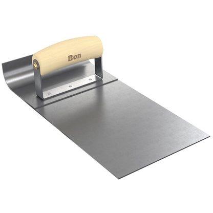 Ultra Smooth Base Tool - Stainless Steel - 6-inch x 1.5-inch - 1-inch Radius - 12-inch Lip - Wood Handle (Bon 82-798)