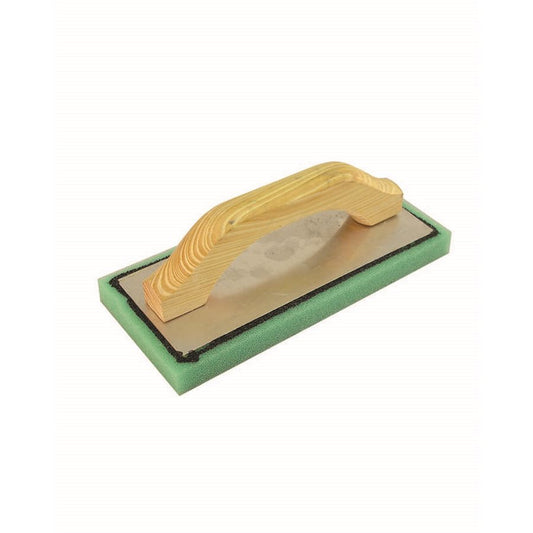 Flotador de espuma verde - 4" x 9.5" x 3/4" - Mango de madera