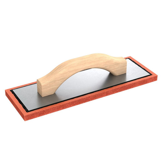 Red Rubber Float - 4" x 12" x 1/2" - Wood Handle
