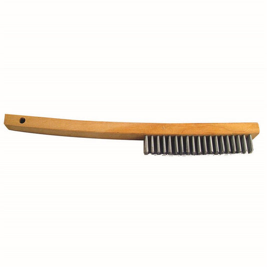 Steel Wire Brush - Curved Handle - 14" without Scraper