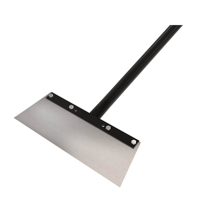 Bon® "Macho" Floor Scraper with 60" Steel Handle - Stainless Steel Angle Cut Blade