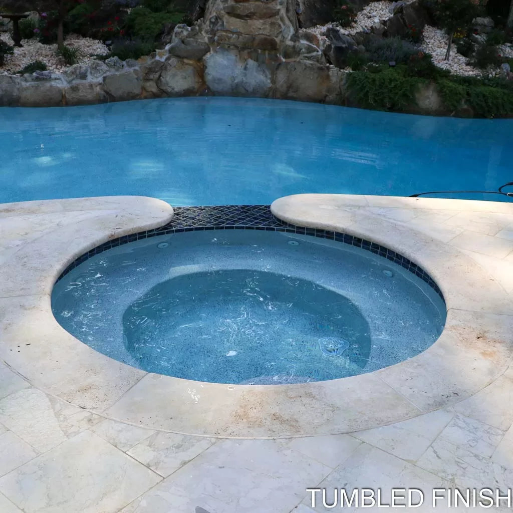 Aegean Cream Marble Pavers Tumbled