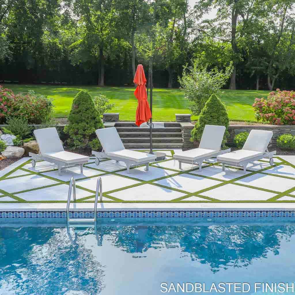 Afyon Glacier Ice Marble Pavers Sandblasted