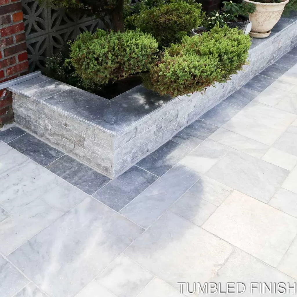 Afyon Glacier Ice Marble Pavers Tumbled