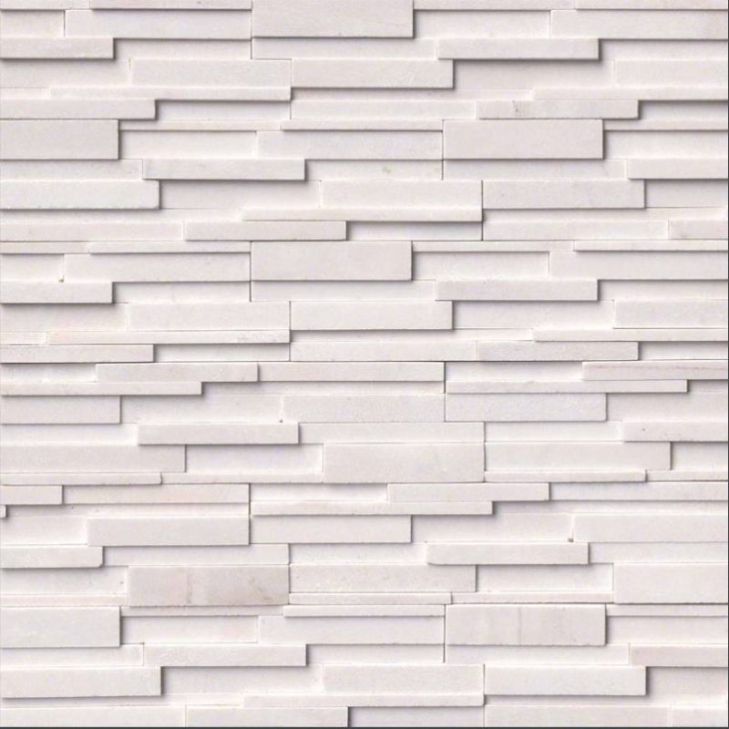 Arctic White 3D Honed Stacked Stone Veneer