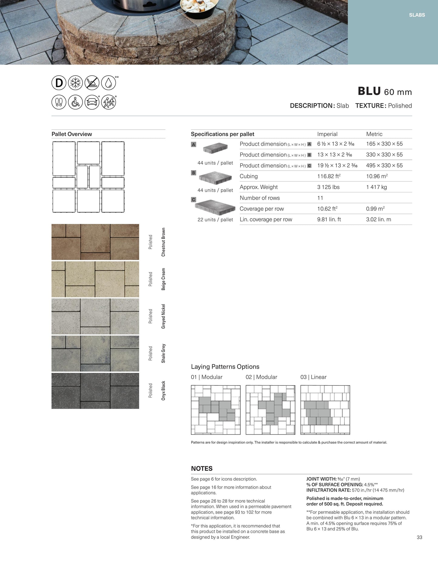 Blu 60 Polished Pavers