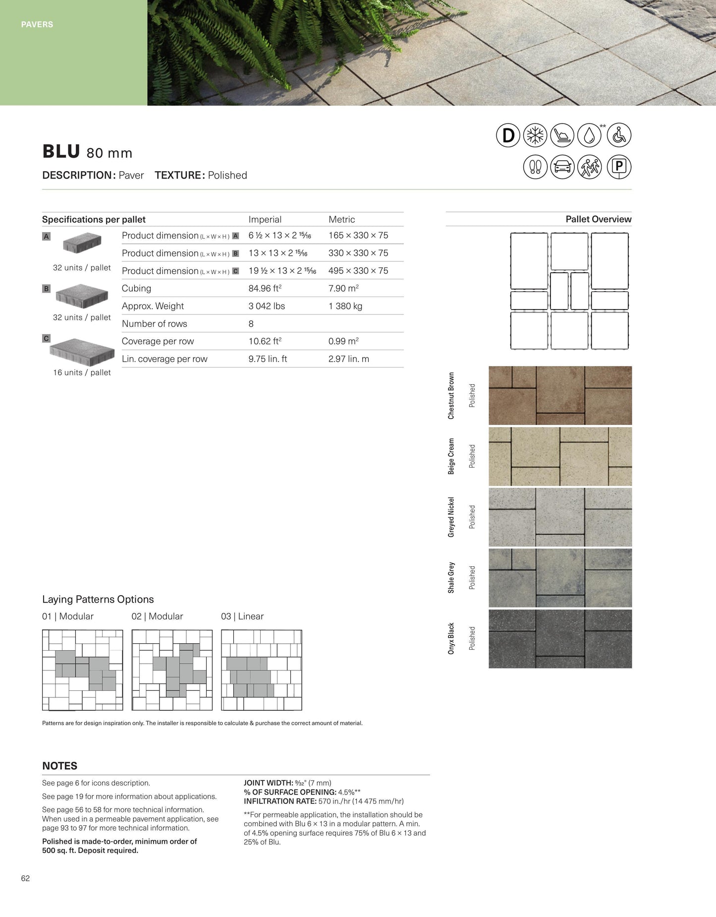 Blu 80 Polished Pavers