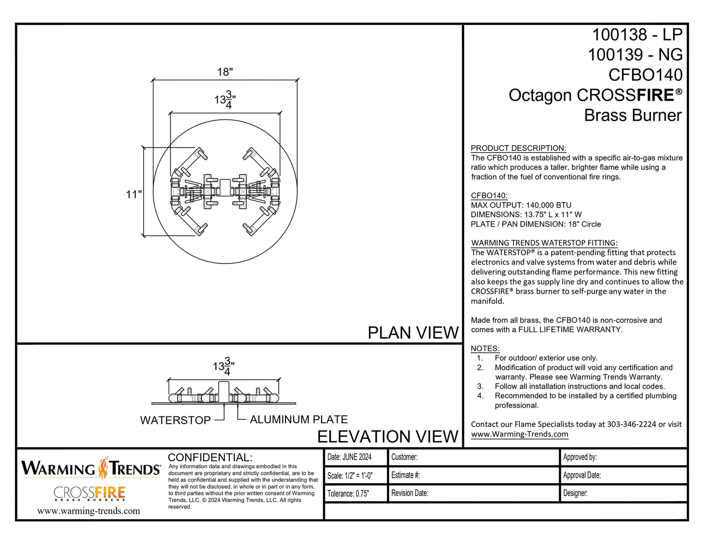 Octagonal CFBO140