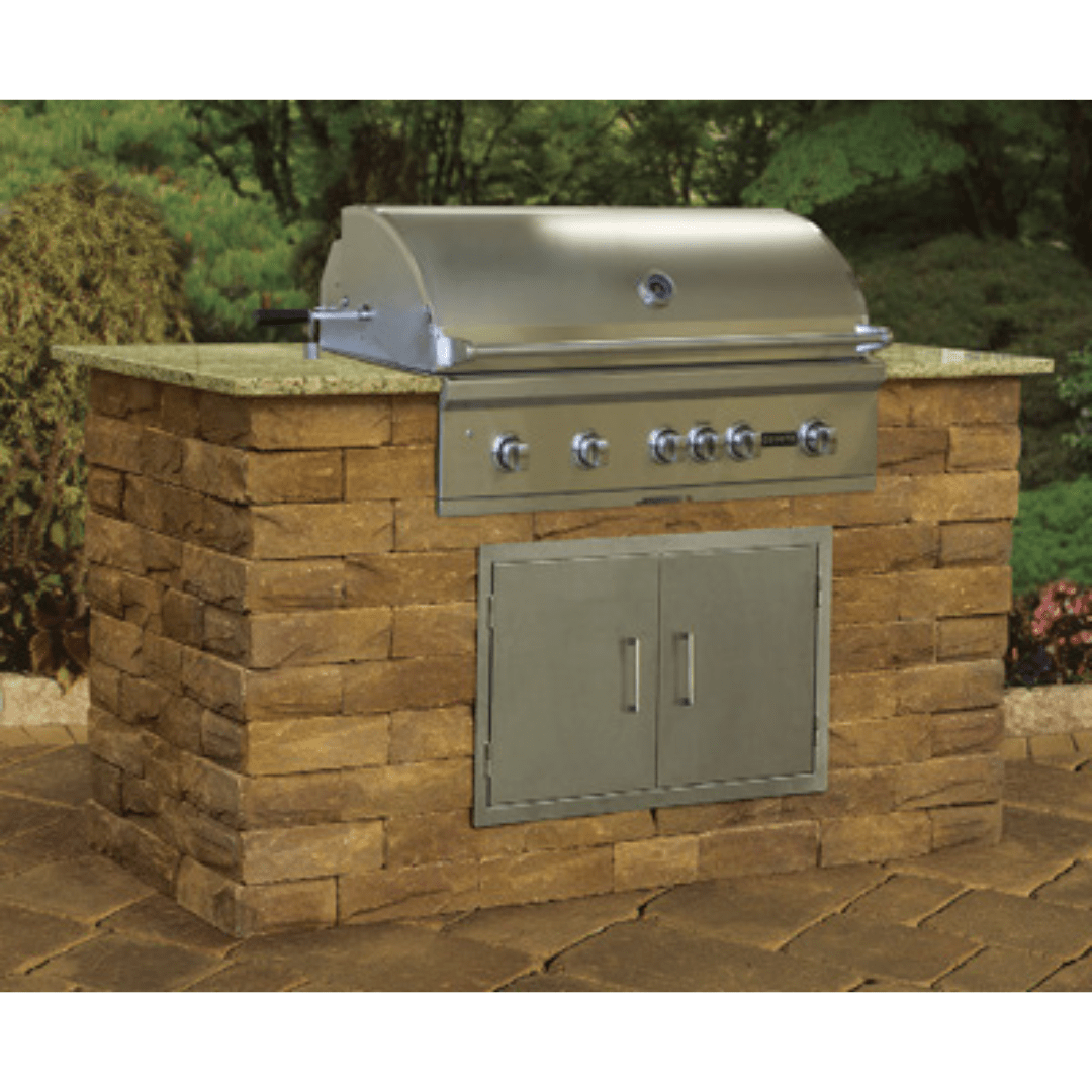 Griddle Module Cambridge Pre-Cut & Pre-Packaged Ledgestone Wall Grill Module Kit ...