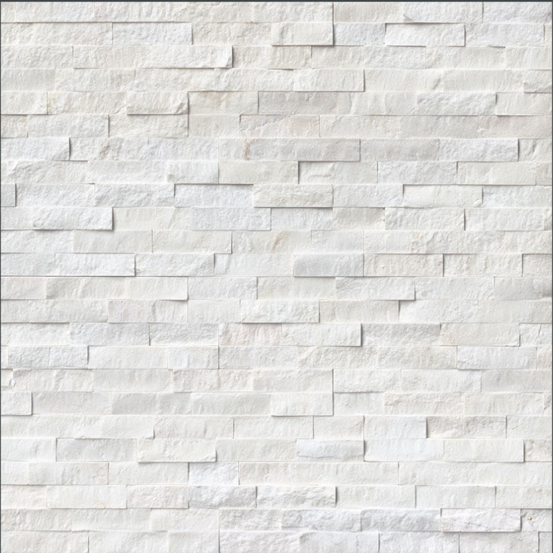 Chapa de piedra apilada blanca cósmica