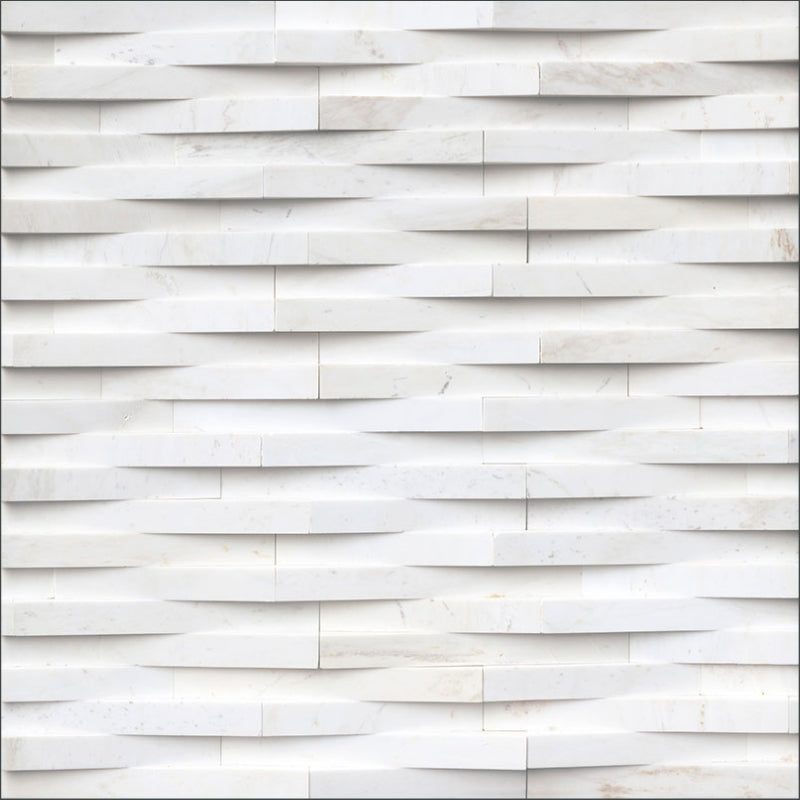 Cosmic White 3D Wave Stacked Stone Veneer