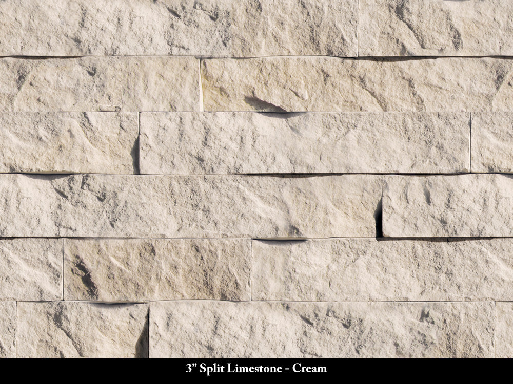 Cream 3-inch Split Limestone Stone Veneer