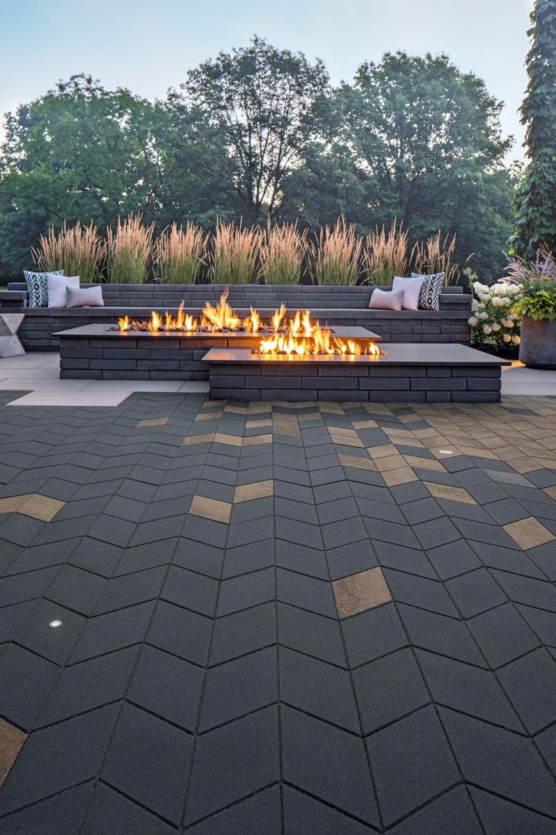 Pavimentos lisos con forma de diamante