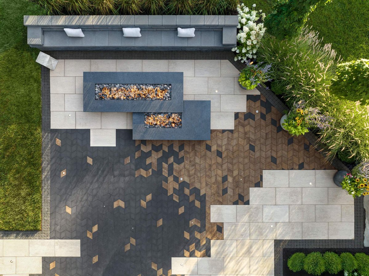 Pavimentos lisos con forma de diamante