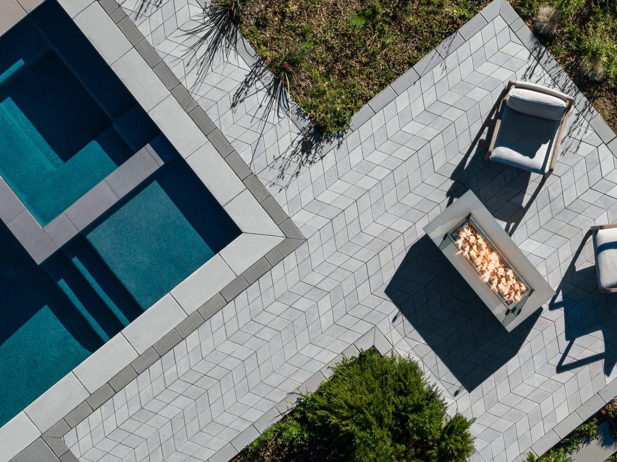 Pavimentos lisos con forma de diamante