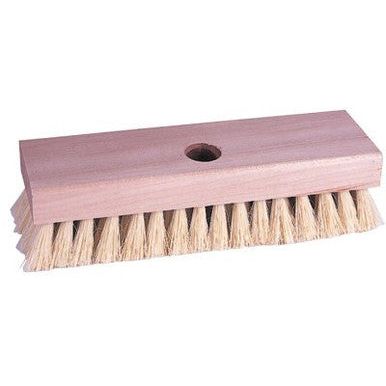 Weiler Brush 8" White Tampico Acid Scrub Brush W/ Tapered Handle Hole 1 1/8" Trim Length Block Size 8 1/4" X 2 3/4"