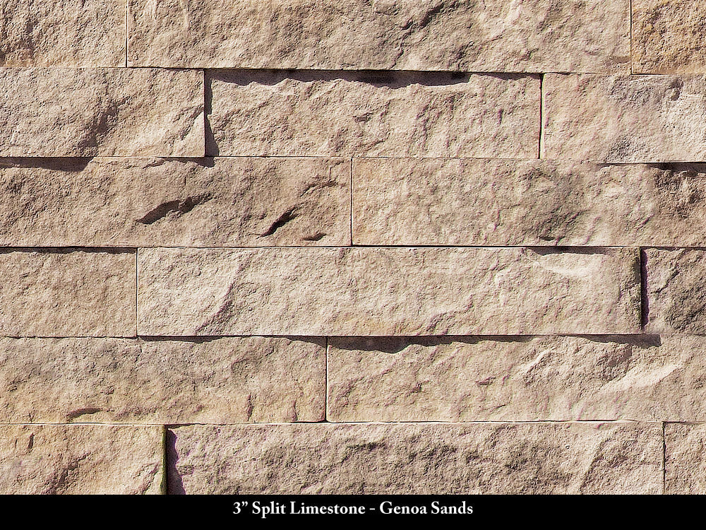 Genoa Sands 3-inch Split Limestone Stone Veneer