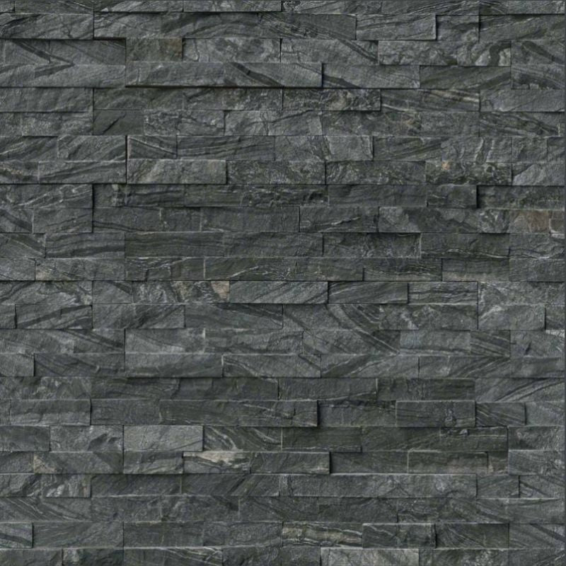 Glacial Black Stacked Stone Veneer