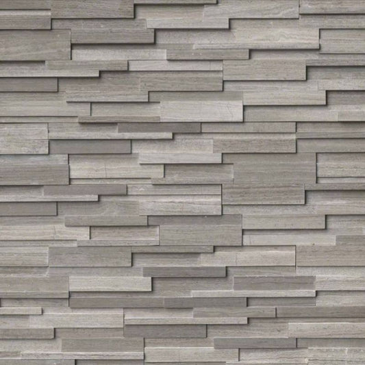 Gray Oak 3D Honed Stacked Stone Veneer
