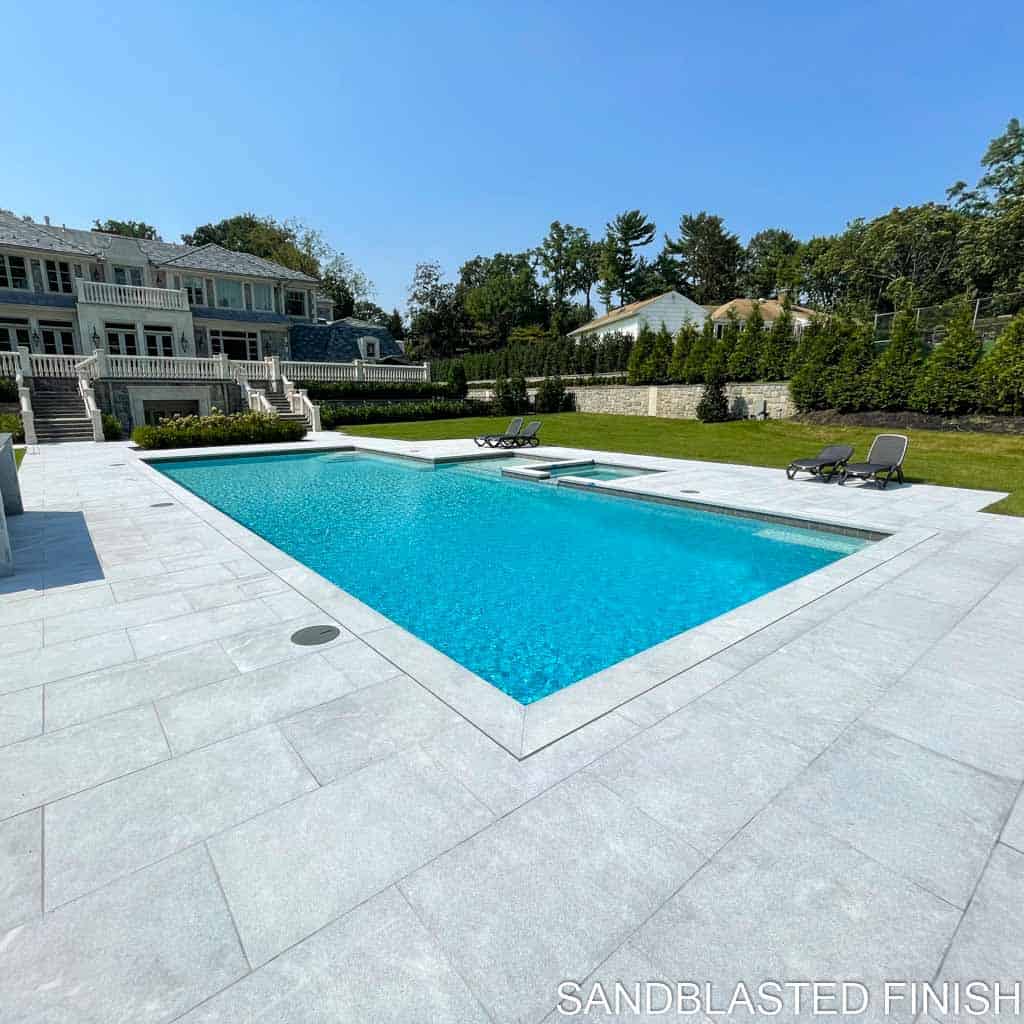 Luxe Blue Marble Pavers Sandblasted