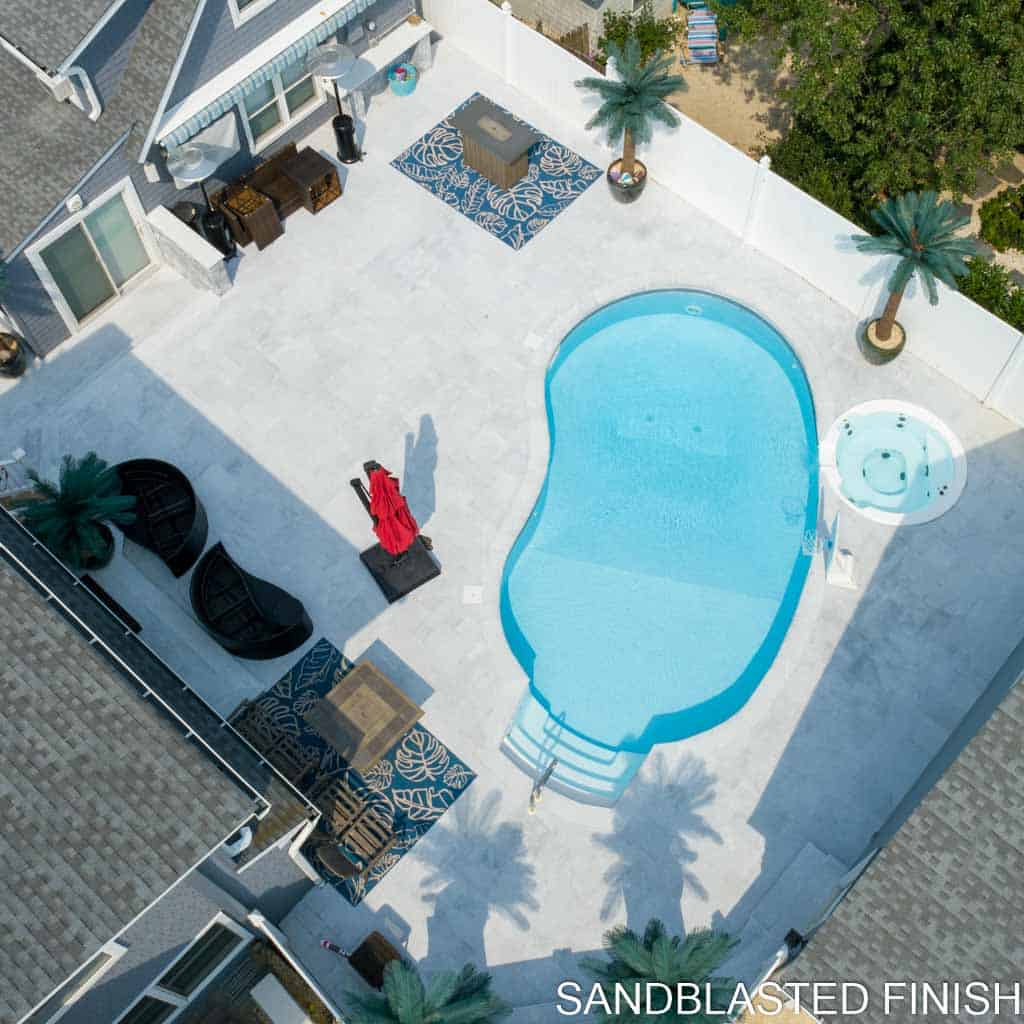 Luxe Blue Marble Pavers Sandblasted