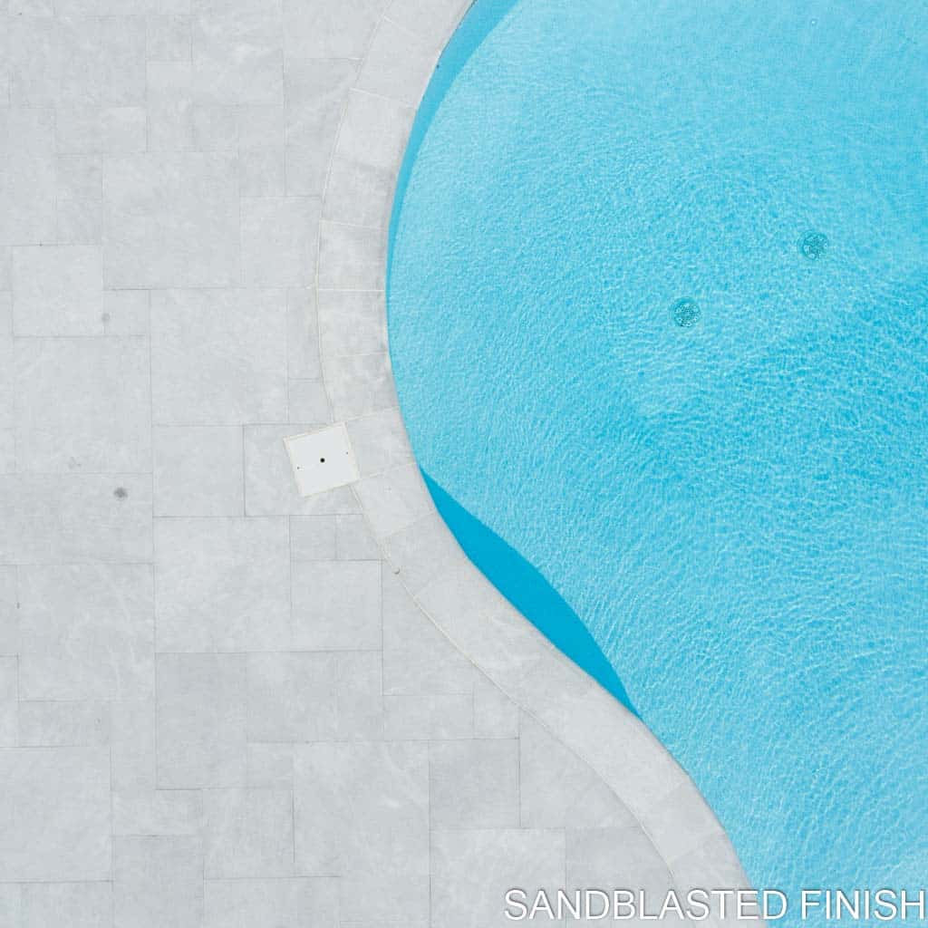 Luxe Blue Marble Pavers Sandblasted