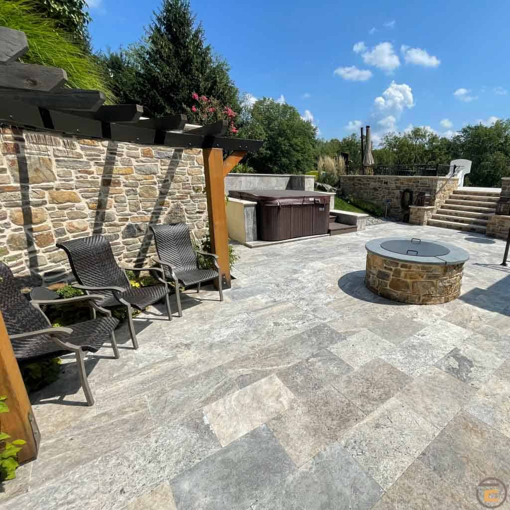 Pavimento para entrada de vehículos de mármol azul de lujo 