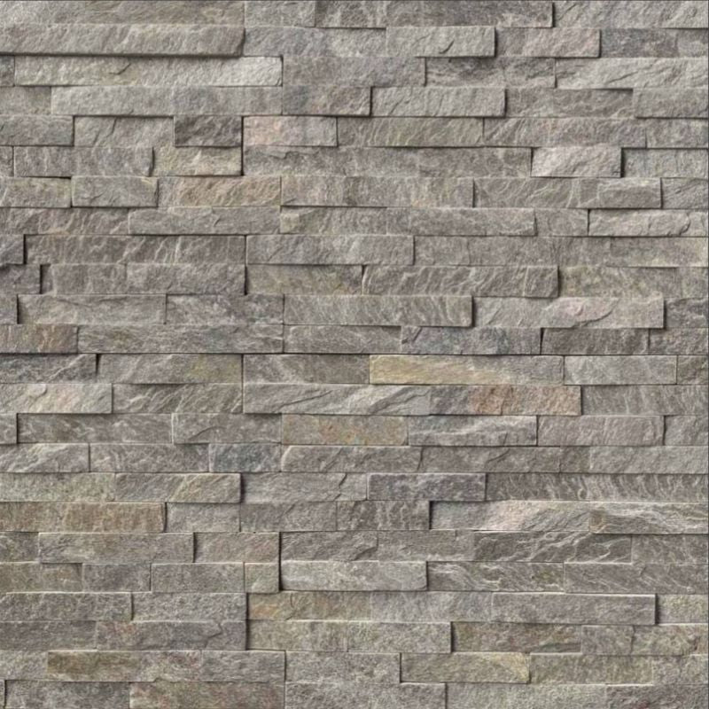 Folheado de pedra empilhada verde sálvia