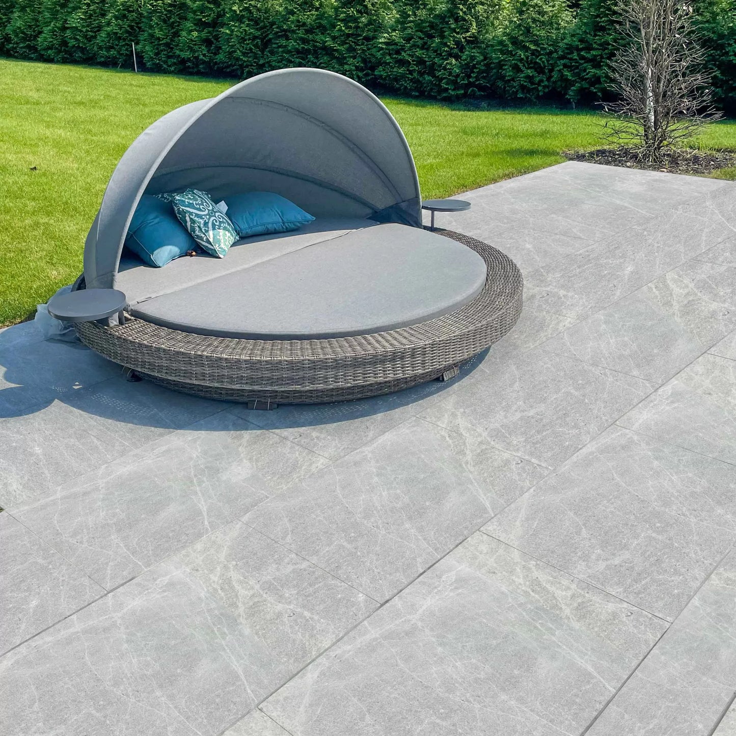 Snowshadow Marble Pavers Sandblasted