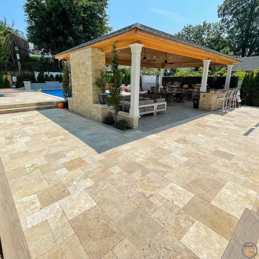 Timeless Walnut Travertine Pavers