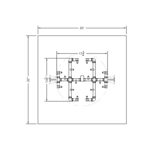 Square Openings - Gas Insert Kits For Paver Fire Pits