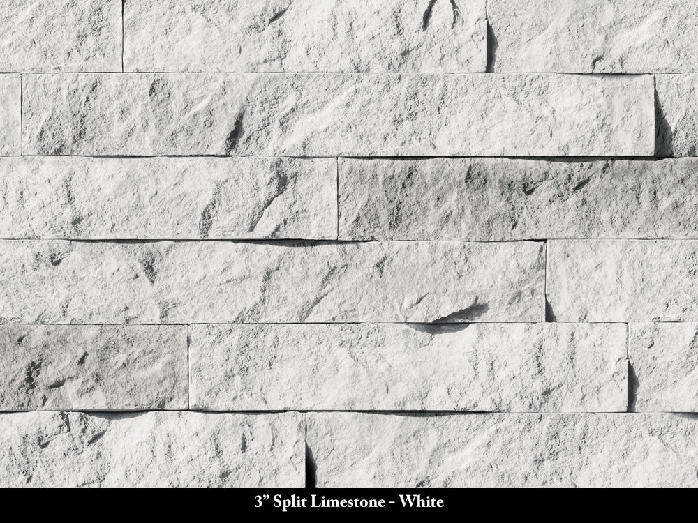 White 3-inch Split Limestone Stone Veneer
