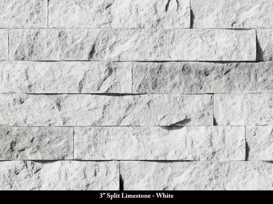 White 3-inch Split Limestone Stone Veneer