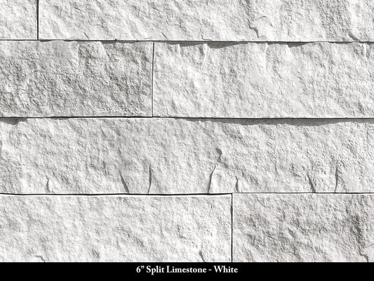 White 6-inch Split Limestone Stone Veneer