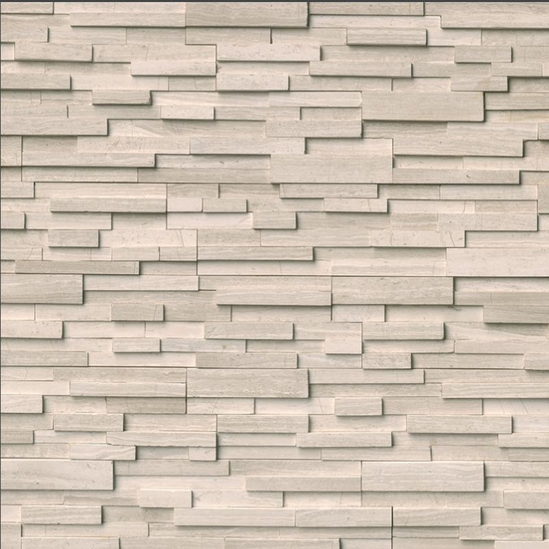 White Oak 3D Honed Stacked Stone Veneer