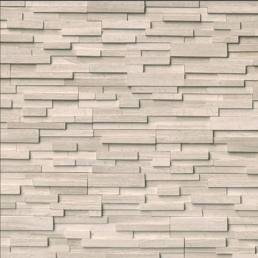 White Oak 3D Honed Stacked Stone Veneer