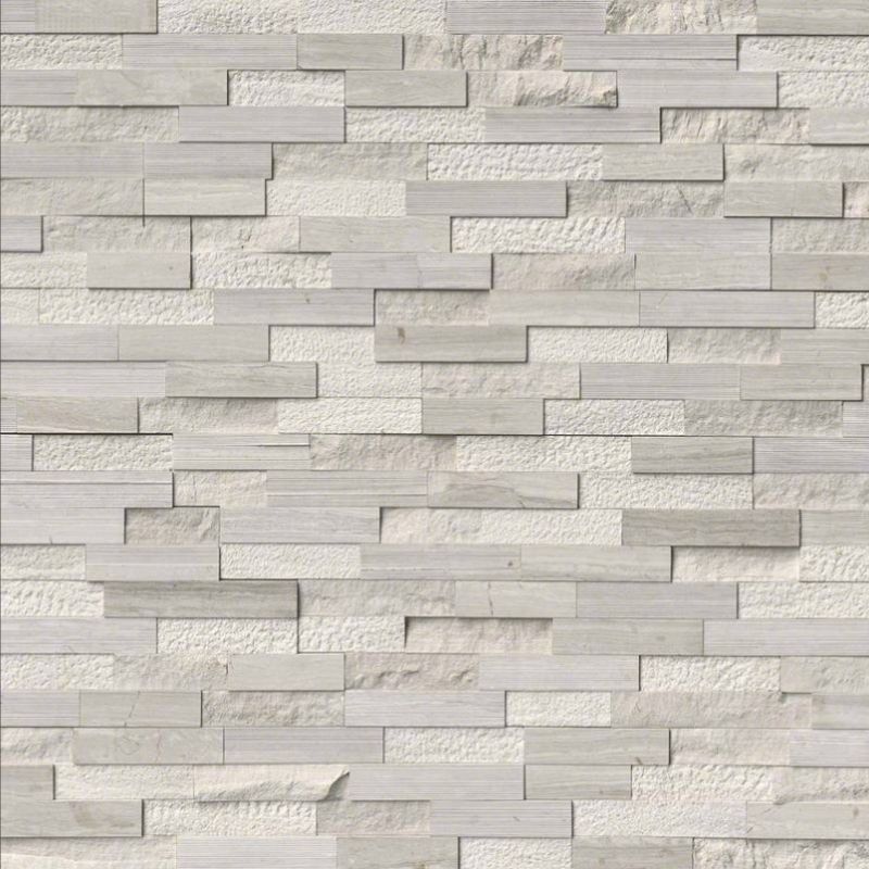 Revestimento de pedra empilhada com acabamento múltiplo de carvalho branco