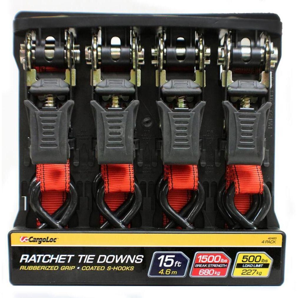4 Pack Ratchet Tie Downs