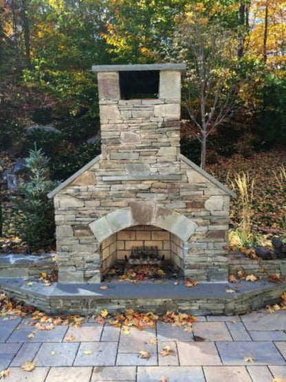 outdoor fireplace kit contractor Blue Stone Veneer 768x1024