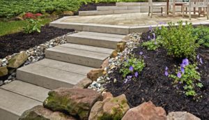 Borialis Step, techo bloc walls, retaining wall systems, landscaping products