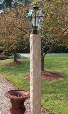 Golden Wheat Lamp Post, 3, granite post and benches, stone, stone products